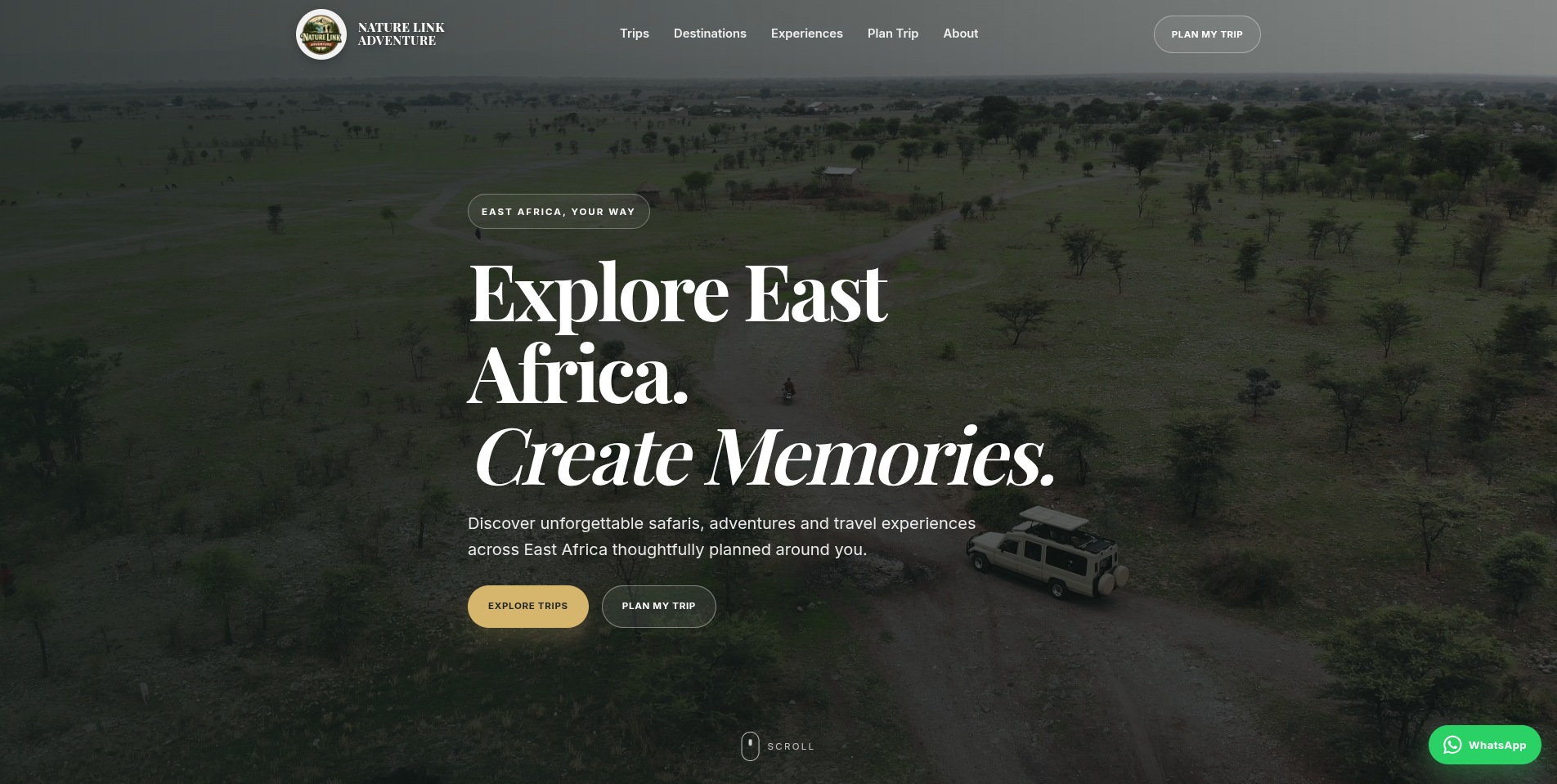 Nature Link Adventures website